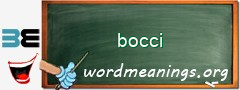 WordMeaning blackboard for bocci